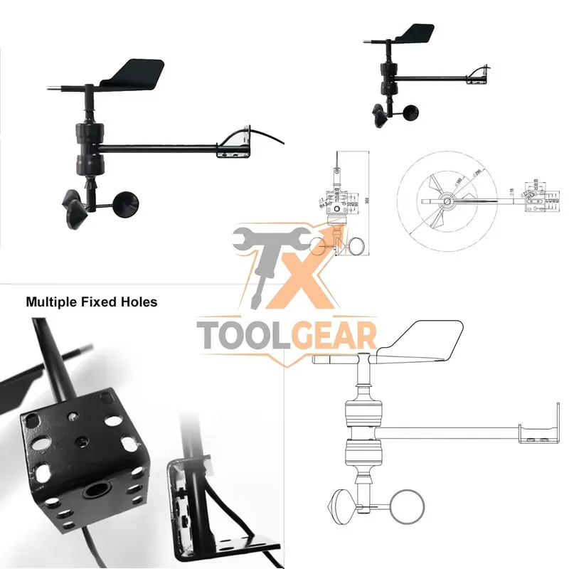 2026hotsale* Economical 9-30v Dc Modbus Output Integrated Anemometer Abs Stainless Steel Ip65 Arduino Zigbee Wind and Speed