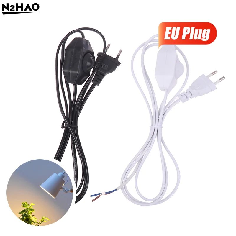 

1PC 2 Cores 1.8M Extension Cord With Dimmer EU Plug Control Switch Power Cable Cord EU Plug For Table Lamp 220V Electricity Wire