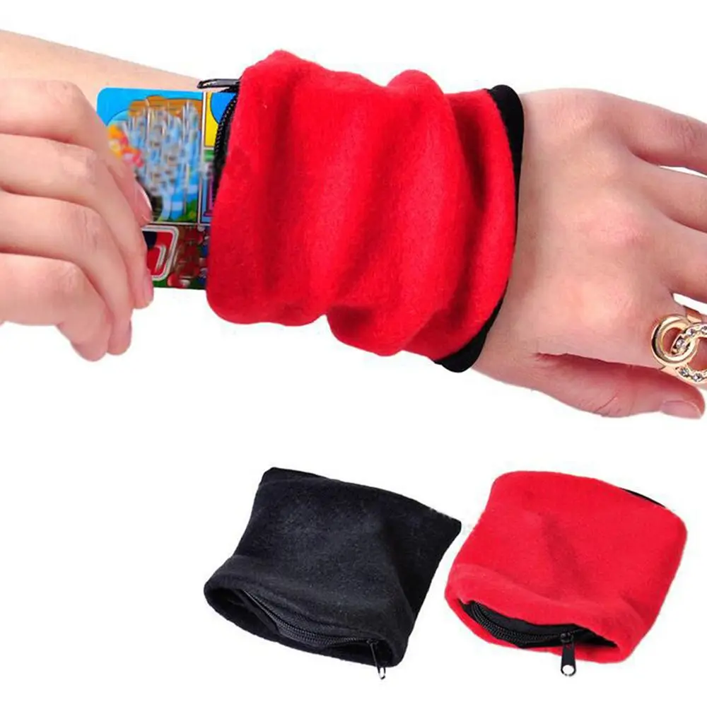 Fleece Pouch Sport Brace Arm Band Zipper Wristband Sweatband Wrist Protector Wrist Wallet