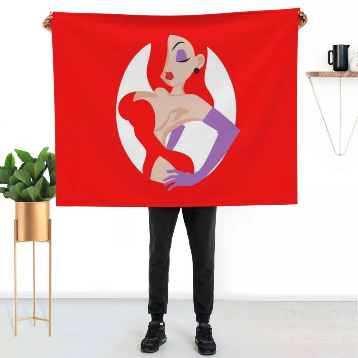 

Jessica Rabbit Minimalist Throw Blanket Ultra Soft Flannel Fleece Blanket for All Seasons