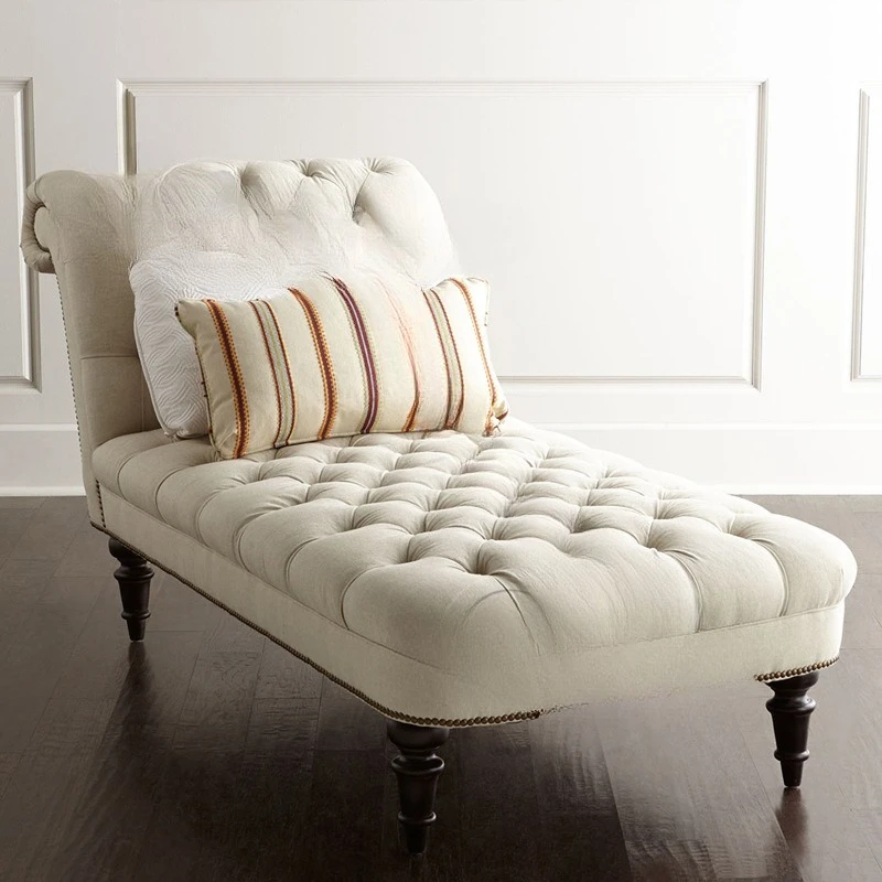 concubine sofa small apartment living room fabric pull button concubine couch single seat reclining sofa balcony chair