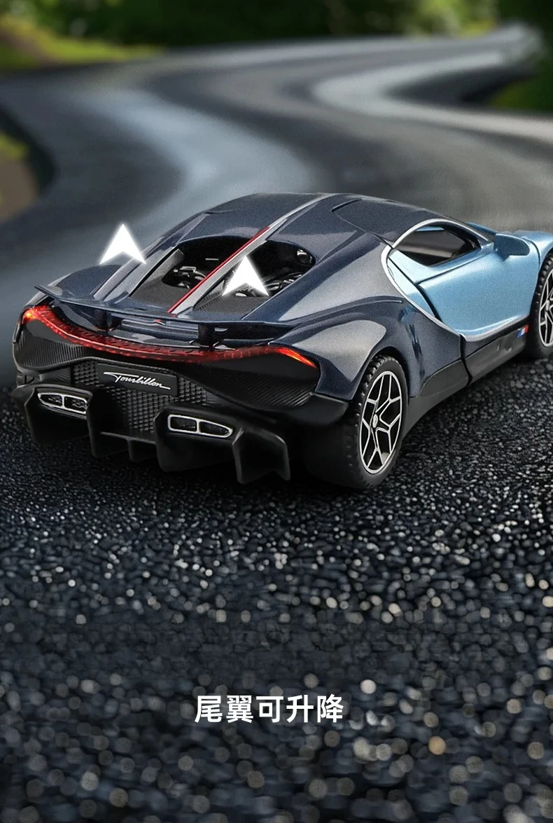 1:32 Tourbillon Supercar Simulatie Diecast Metaallegering Model Auto Geluid Licht Trek Collectie Kindergeschenken