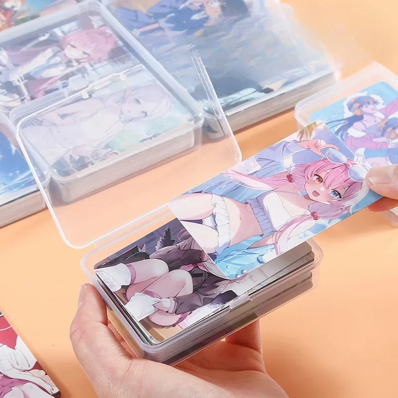 1Pc 방진 스토리지 씰 스티커 주최자 Kpop Girl 3 인치 Photocard Boy Game Card 용 투명 플라스틱 클램 쉘 박스