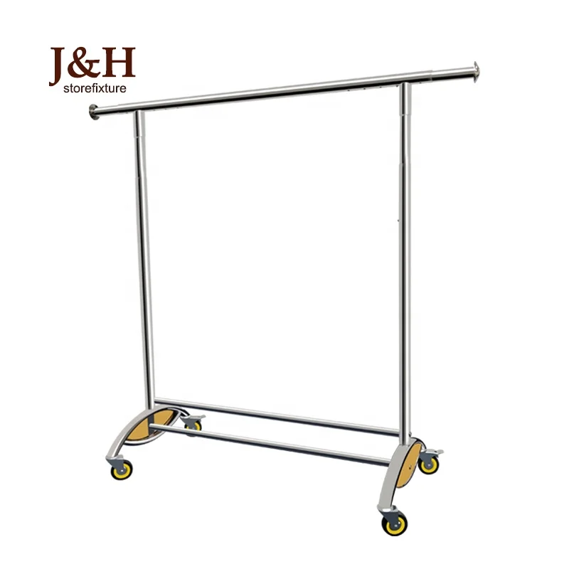Koreanisches Einkaufszentrum, stilvoller Ständer, Kleiderständer, robuster mobiler Kleiderständer mit Rädern