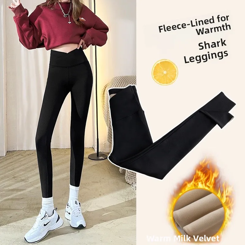 

Женские утепленные флисом леггинсы с высокой талией для фитнеса, осенне-зимние, корректирующие живот, с эффектом подтяжки ягодиц, для йоги, базовый слой