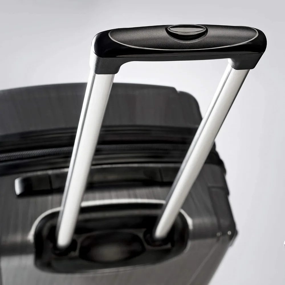 مجموعة أمتعة دوارة قابلة للتوسيع باللون الفحمي، قطعتين، حقائب سفر صلبة مقاس 20 و28 بوصة