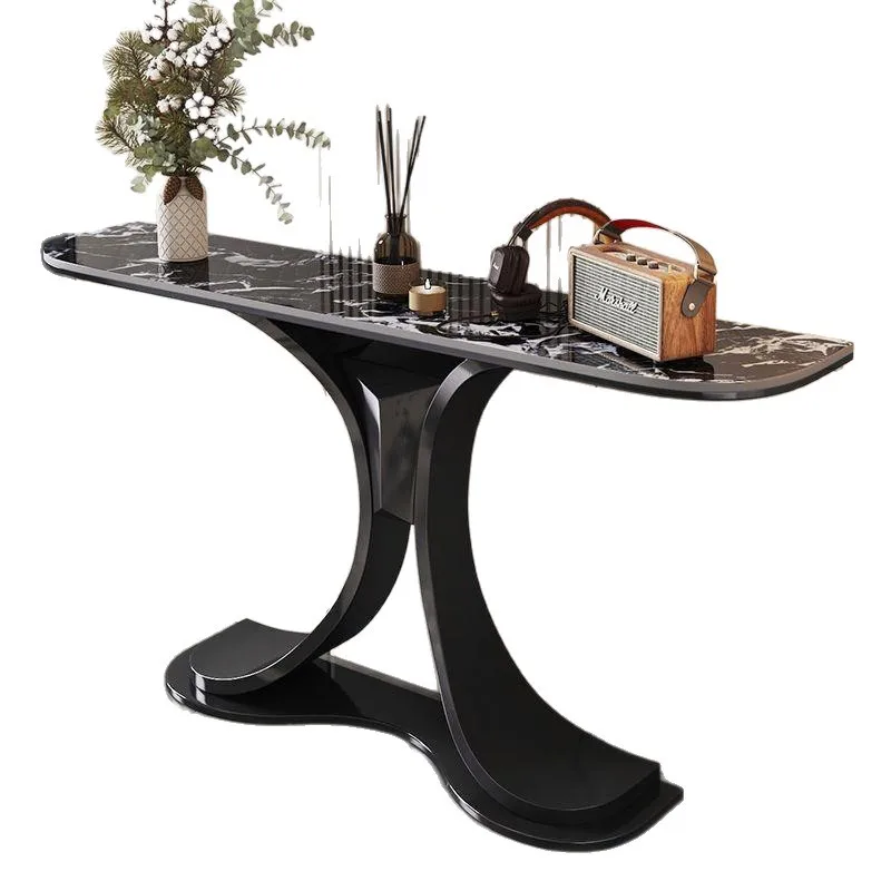 Light luxury natural marble home creative corridor stone table
