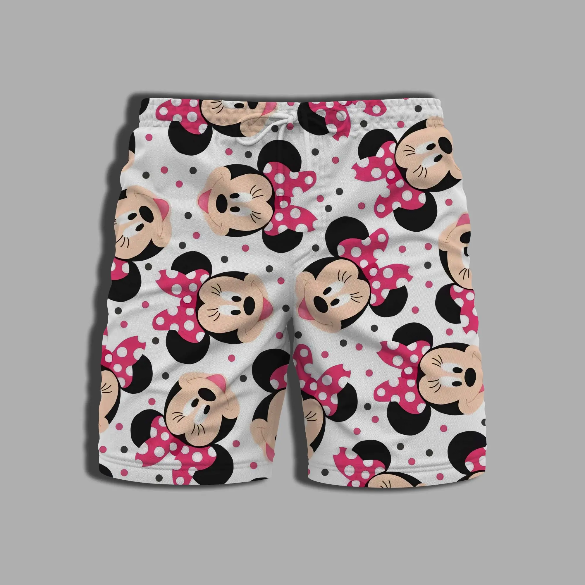 Fato de banho masculino e feminino, shorts estampados mickey e minnie mouse maiô, calça de ginástica, roupas inteiras, verão