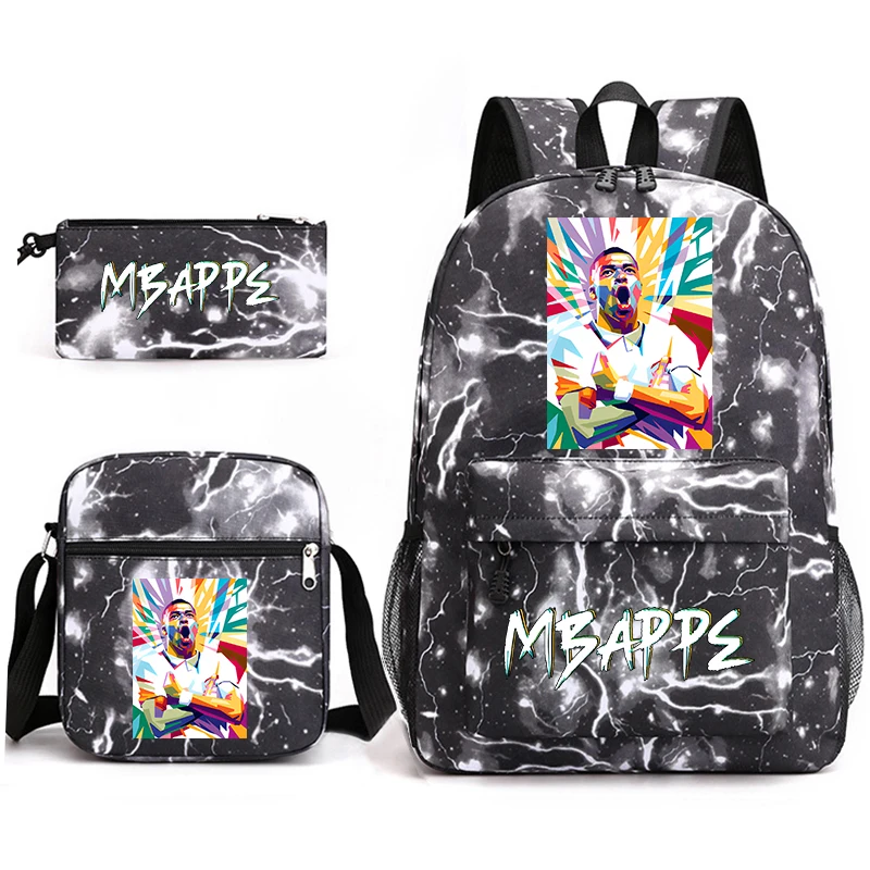 printed student school bag set children's backpack pencil bag shoulder bag 3-piece set