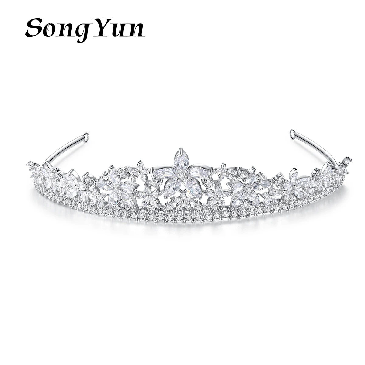 

SongYun Jewelry Manufacturer MHT Crown Bride Headband Korean Version Of The New Fashion Beautiful Flower Bride Headdress Hair