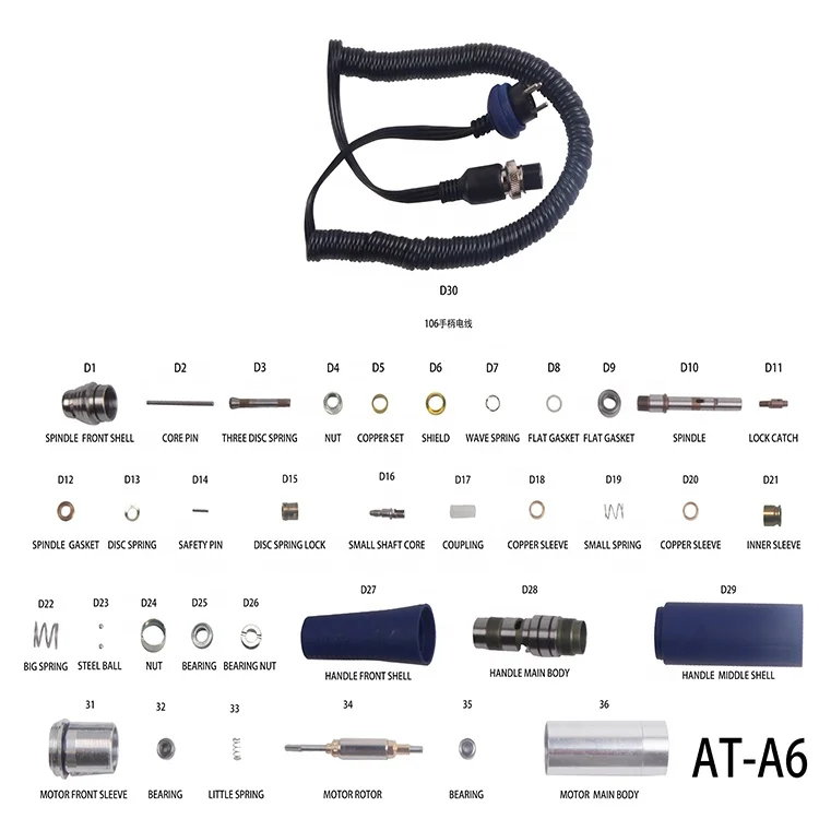 AT-A6 Brushless 106 double locator 60000rpm handpiece parts