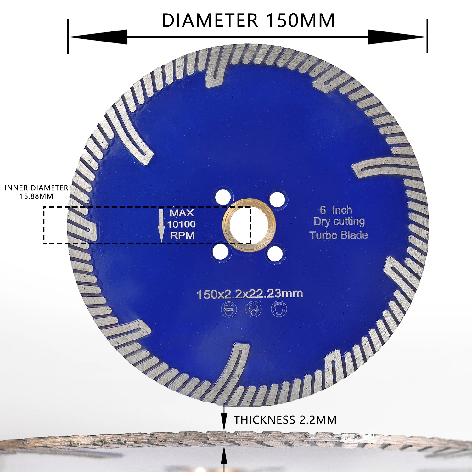 Imagem -02 - Disco de Corte do Granito do Diamante de 150 mm para o Corte Cerâmico da Telha da Porcelana do Mármore do Granito