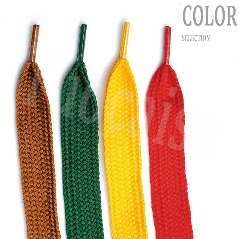 1Pair 2cm Wide Flat Shoelaces Hollow Colored High Quality Soft Laces Board Shoes Canvas Shoes for Sneakers Sports Shoes Shoelace