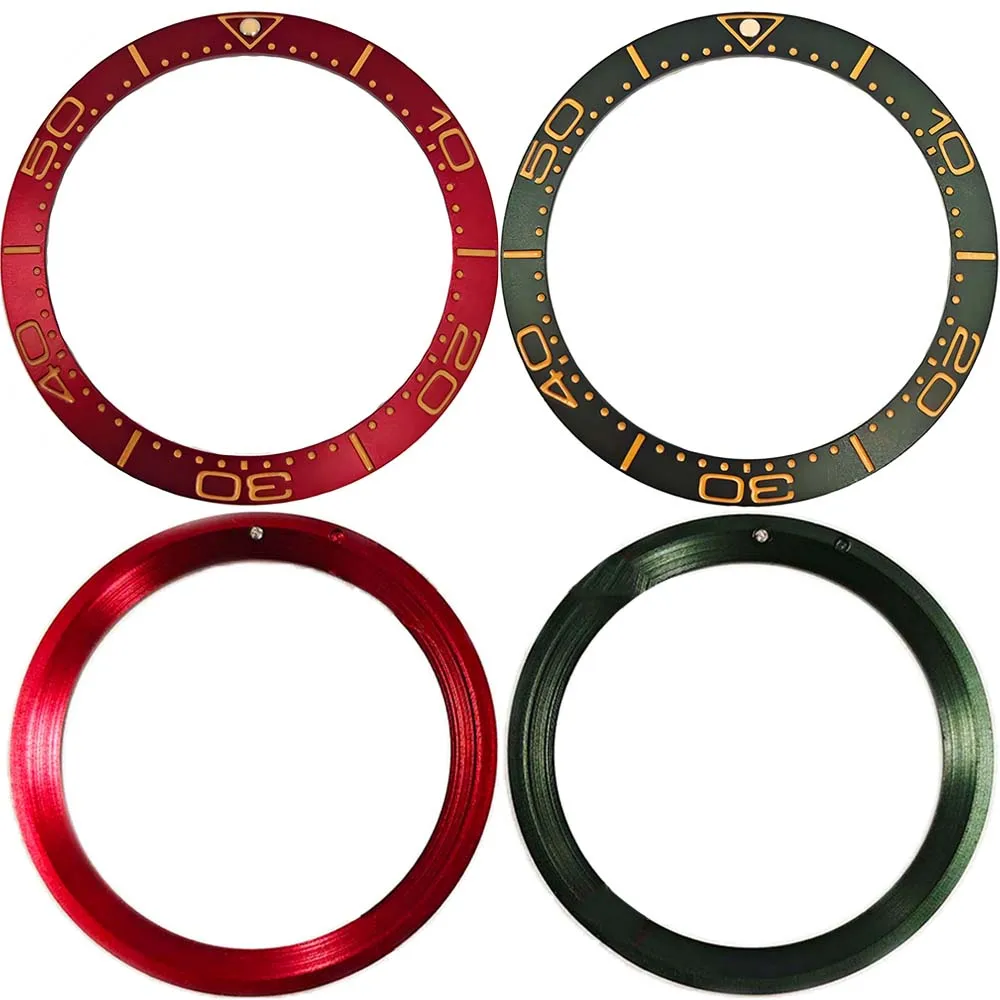 

Красный/зеленый безель для часов 38 мм, алюминиевое кольцо-вставка, внутренний диаметр 30,7 мм, сменные скошенные безели