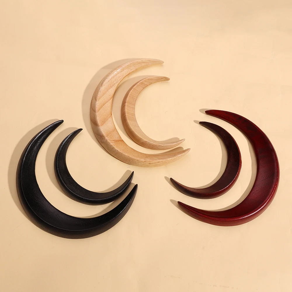 Wooden Moon Handmade Hair Stick Hairpin Hair Fork Clip Comb Ladies Crescent-shaped Personality Thick Hair Clip Styling Tool