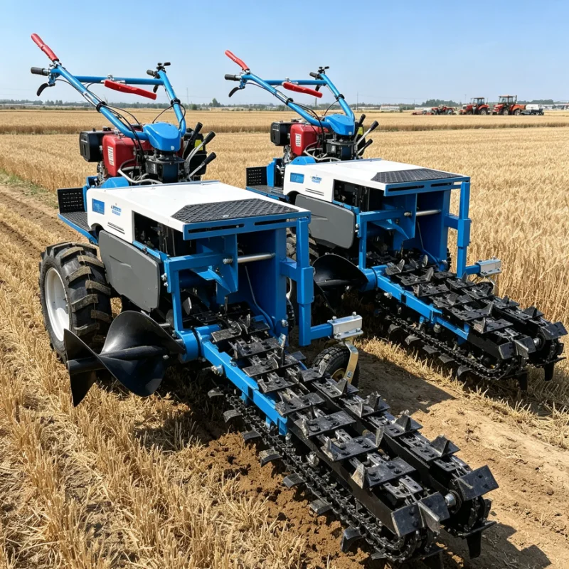 Trenching Machine Diesel Heavy Duty For Farm Cable Laying Irrigation Pipeline Adjustable Depth Ditch Digger