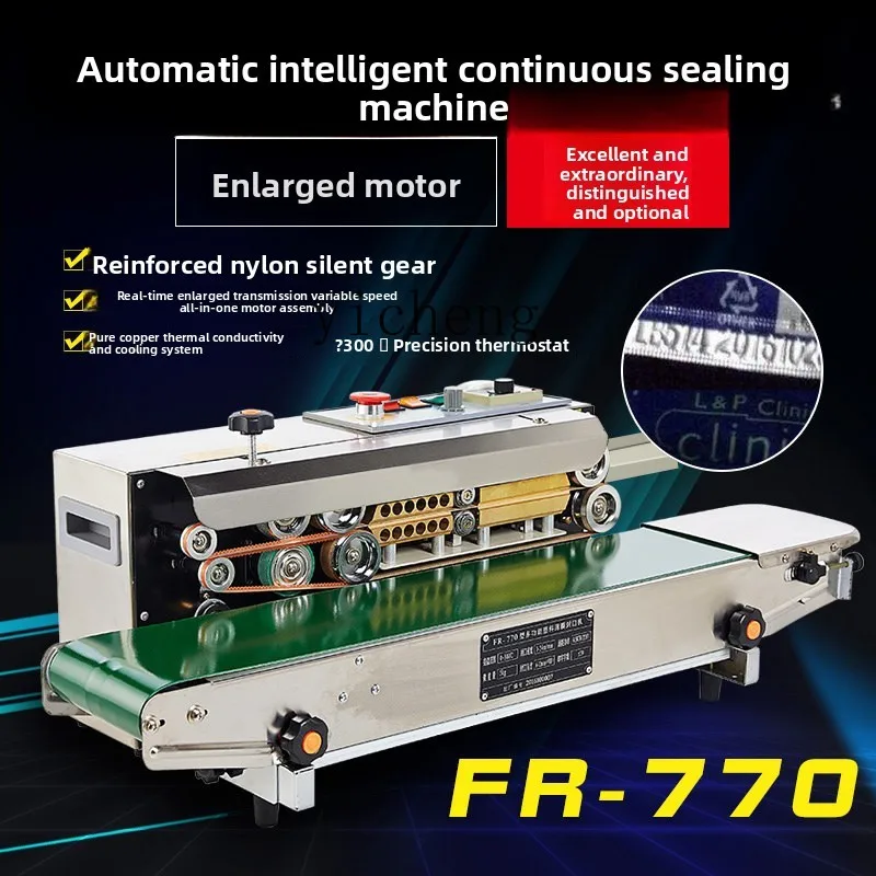 

Continuous sealing machine aluminum foil food plastic bag sealing machine automatic film sealing machine