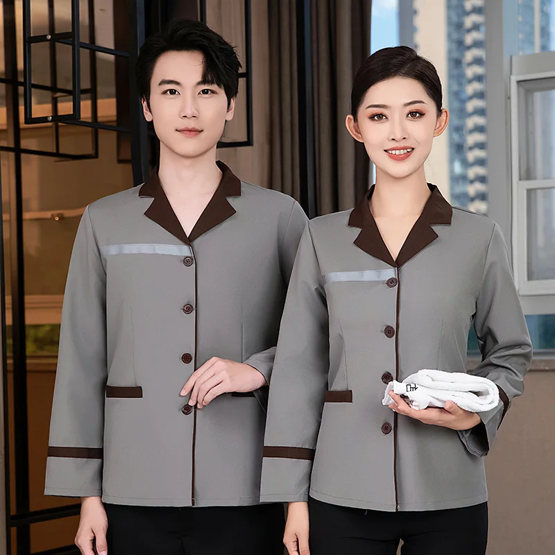 

Hotel Cleaning Workwear Long Sleeve Property Logistics Men's Service Guest Room Sweeping Aunt Sanitation Reflective Strip Cleani