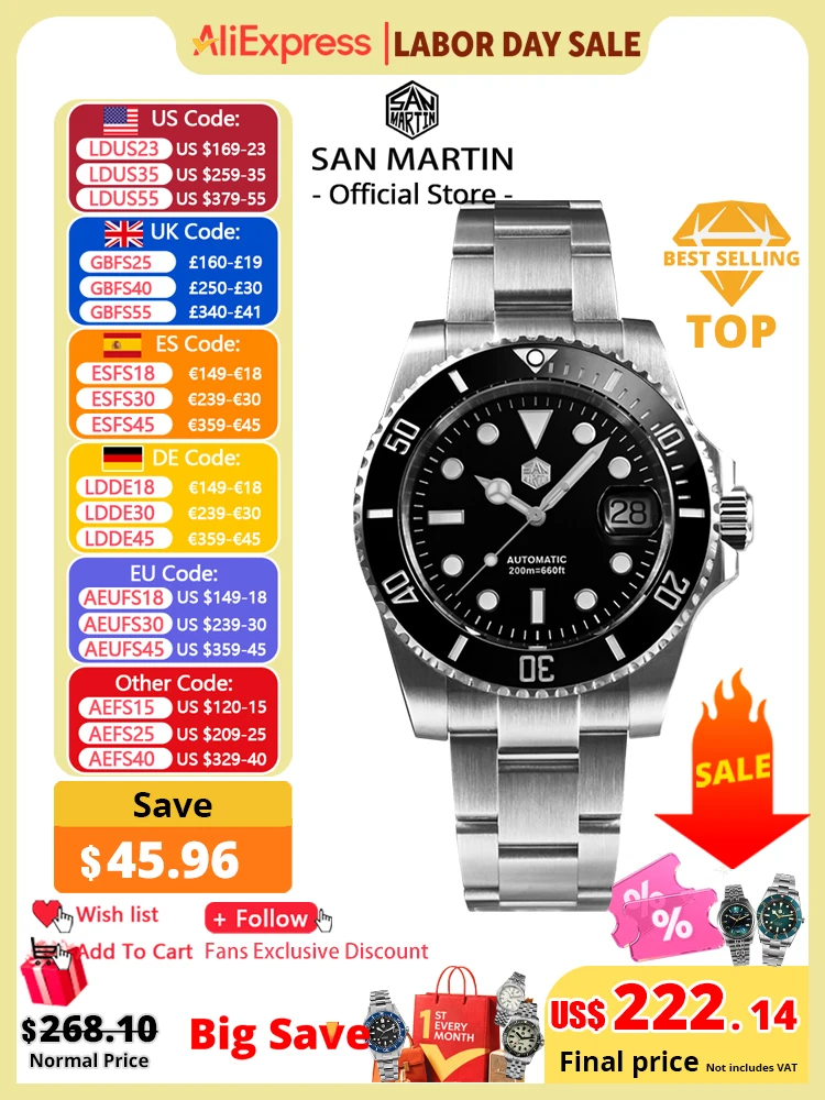 Seiko Watch Presage - San Martin Verbeterde Versie 40mm Water