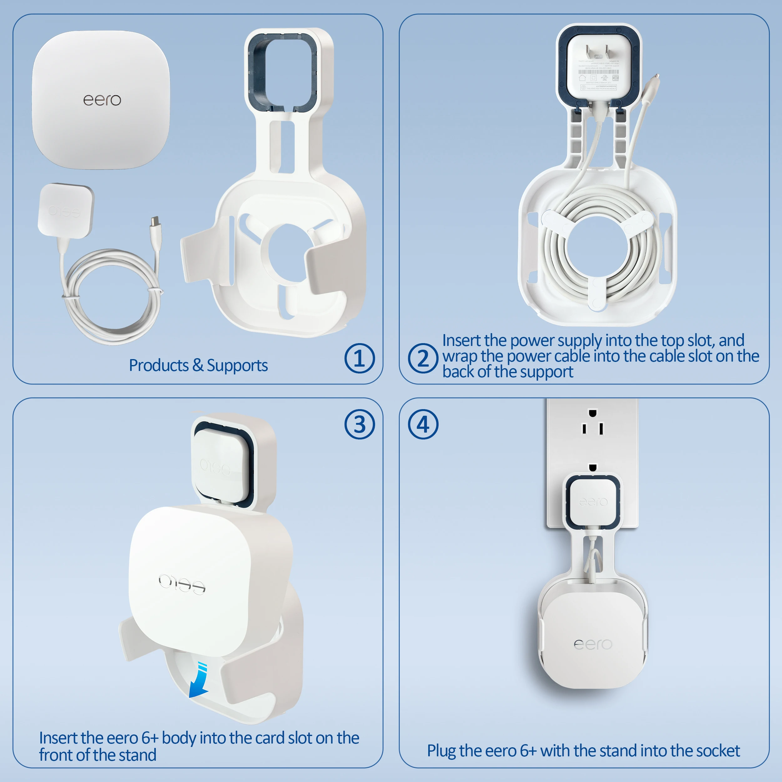 Wandhalterung für Eero 6 oder Eero 6+ Mesh Wi-Fi-System, keine unordentlichen Kabel, einfache Installation – Detail 1