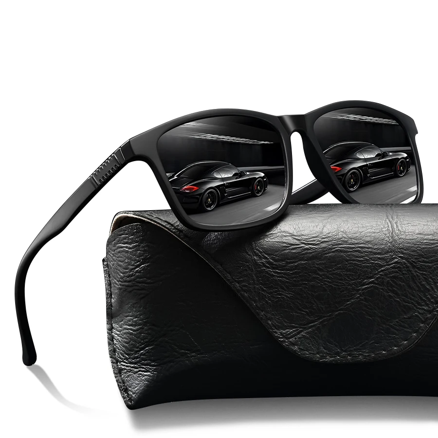 4PCS Fashion Vintage Check Square Sunglasses Men Women Fishing Driving Luxury Brand Designer Sun Glasses Retro Eyewear