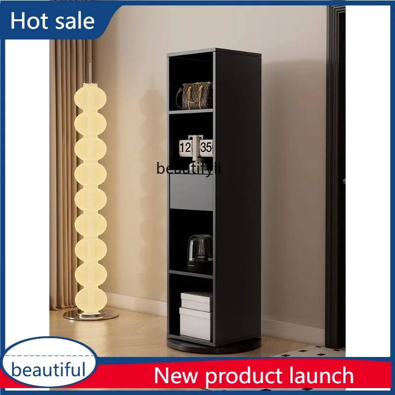 A003 Full-length mirror, rotating bookshelf, floor-to-ceiling mirror cabinet, retro storage, magazine rack, full-length mirror.
