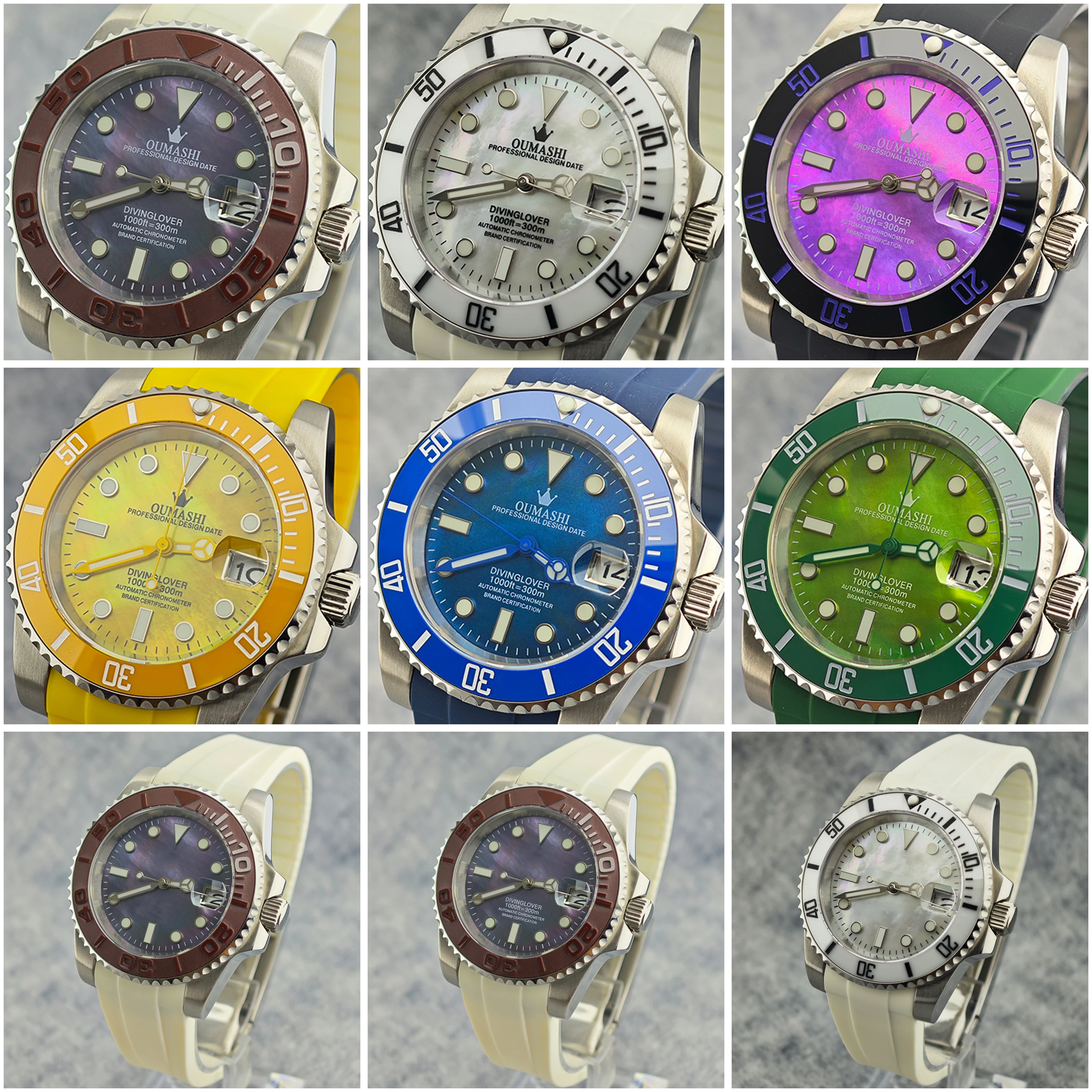 NH35 Watch 40mm Customizable Logo Mother of Pearl Sapphire Crystal High-Quality Stainless Steel Waterproof to 10 ATM