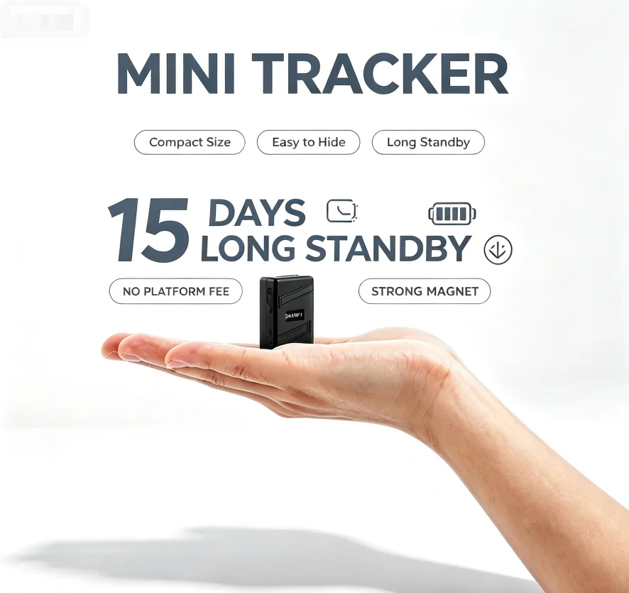 Mini GPS Tracker DAGPS 2G TK600 Strong Magnetic Tracker Platform Free Tracking Locator 2 Weeks Standby Geo‑fence SOS Alarm