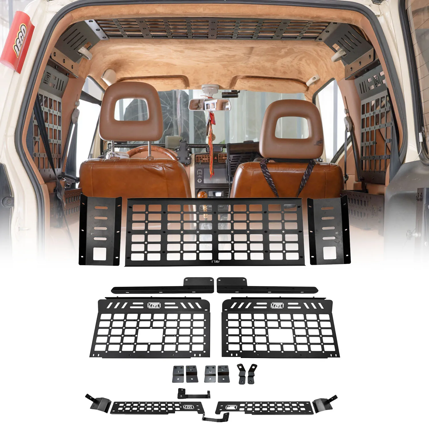 for Suzuki Jimny JB33 JB43 Wid1998-2017 Aluminum MOLLE Panel Ceiling Storage Rack Modular Kit Overlanding Cargo Organizer Part