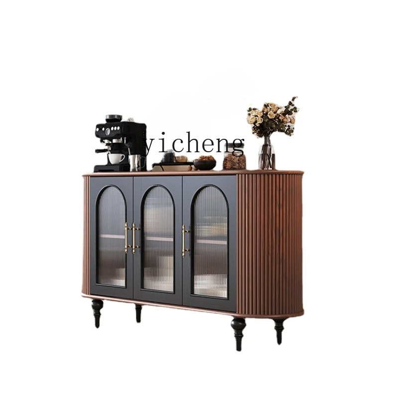 

Tqh Retro American Sideboard Cabinet Simple and Light Luxury Storage Locker French Hallway Curio Cabinet