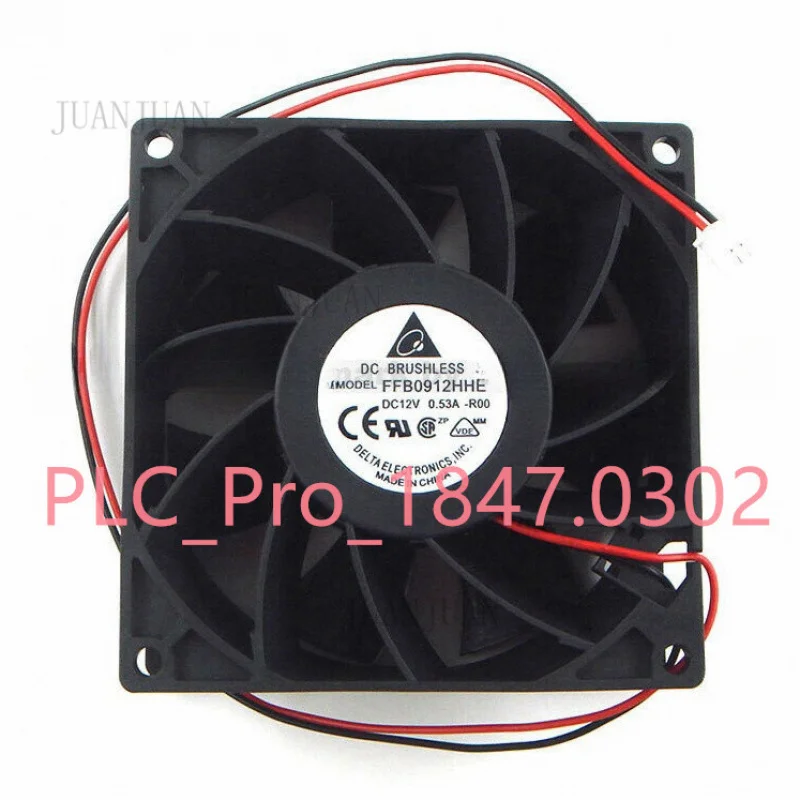 A+ 1PCS NEW FOR Delta FFB0912HHE 12V 0.53A 9CM 2-line double ball cooling fan Fast ship