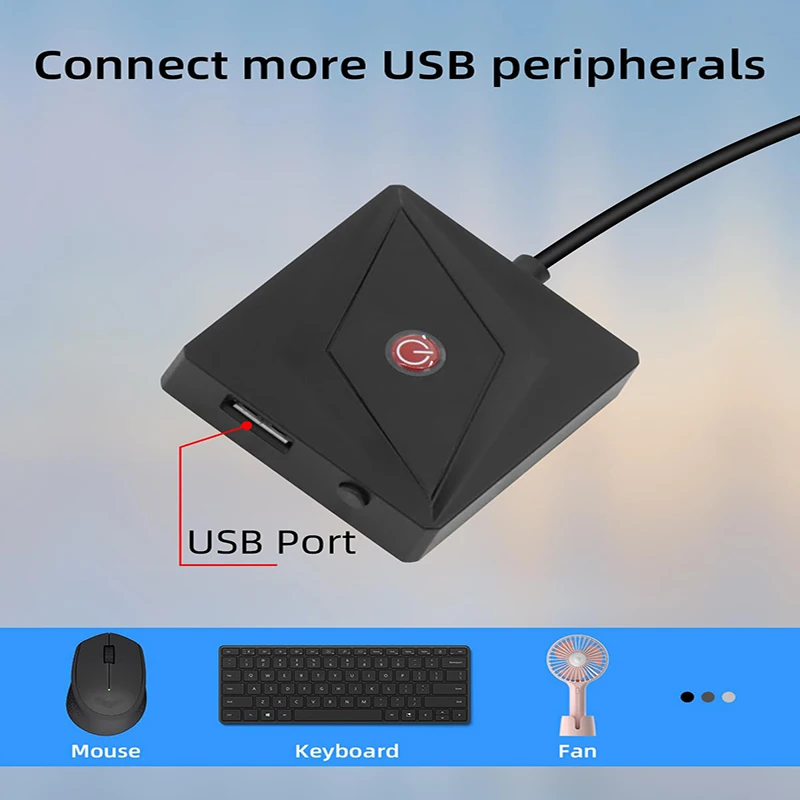 Desktop Computer Peripheral Switch Buttons Extension Cord Anti-theft Efficient USB 2.0 Interface For Home Office Internet Cafe