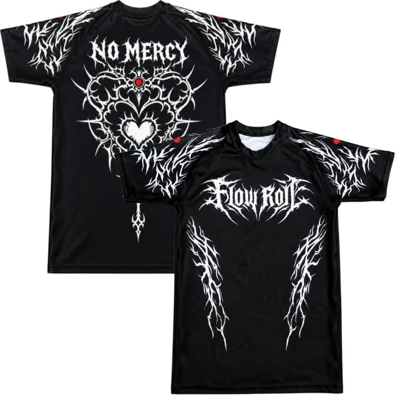 2026 New Men's BJJ Rash Guard Gothic-Style Thorn Print T-Shirt Unisex Brazilian Jiu-Jitsu Training Gear Breathable Athletic Top