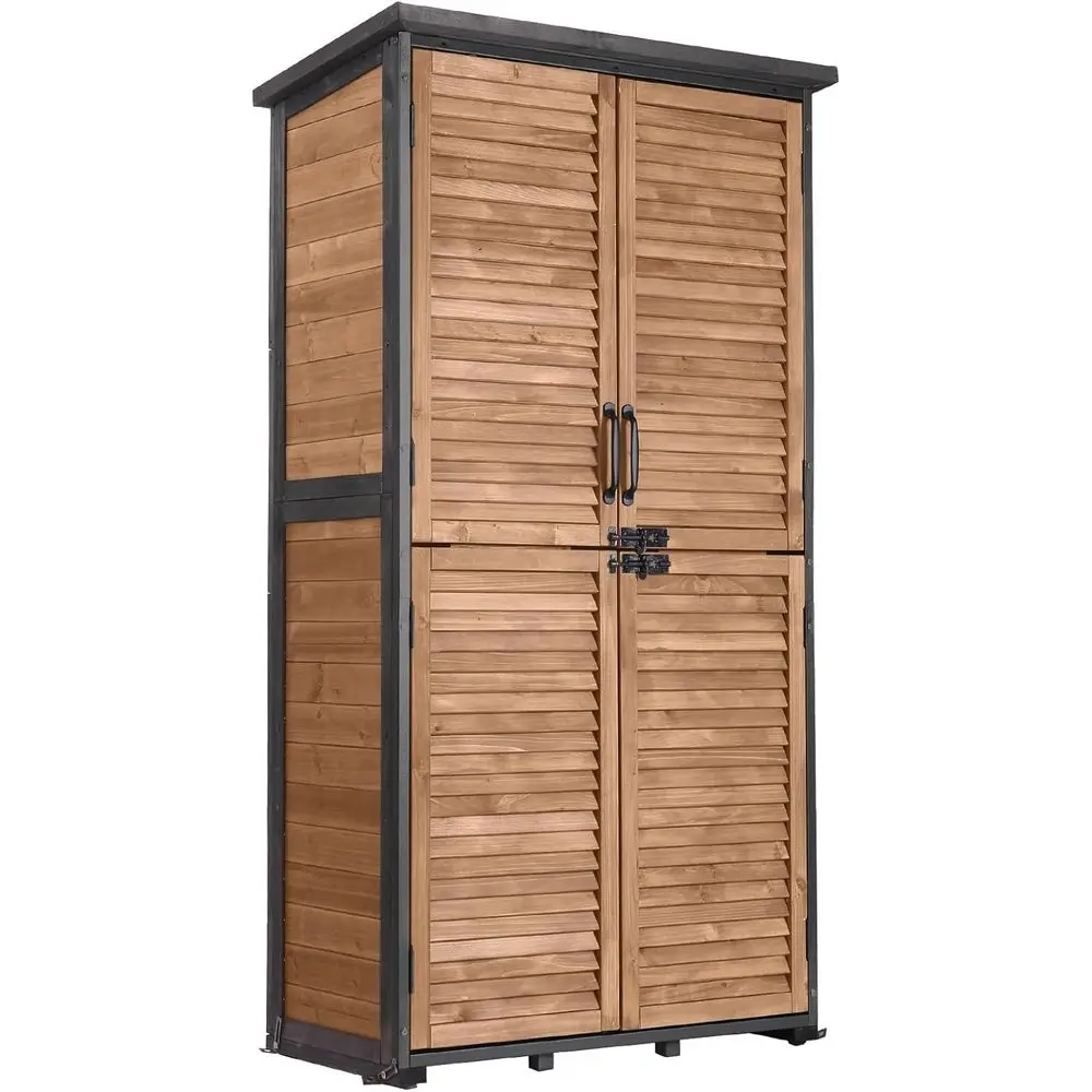 Upgraded Metal Durable Storage Shed with Floor and Adjustable Shelves Waterproof Garden Tool Shed