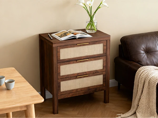 Bedside Table Chest of Drawers Large Capacity Storage Drawer Design Multifunctional Wooden Night Stand for Bedroom Hallway