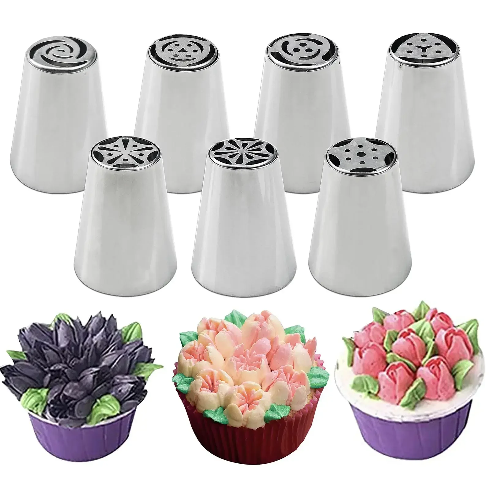 Reusable Russian Piping Tips Frosting Piping Kit Professional Icing Piping Nozzle Cake Decorating Supplies for Beginners