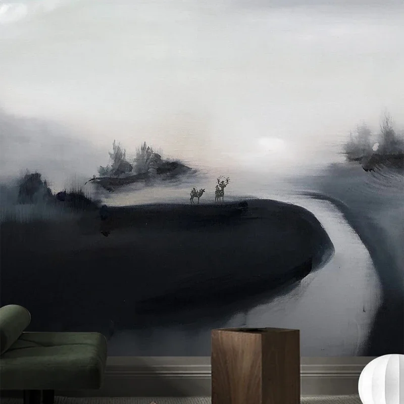 Custom 3D Photo Wallpaper Abstract Creative Hand Drawn Ink Landscape Wall Mural Bedroom Living Room TV Backdrop Home Decoration