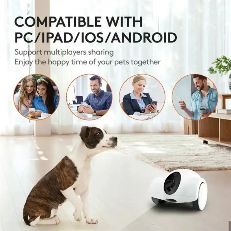 Imagem -02 - Pet Companion Laser Toy Conexão Wi-fi Dispensador de Alimentos com Câmera Robô Inteligente para Gato e Cachorro