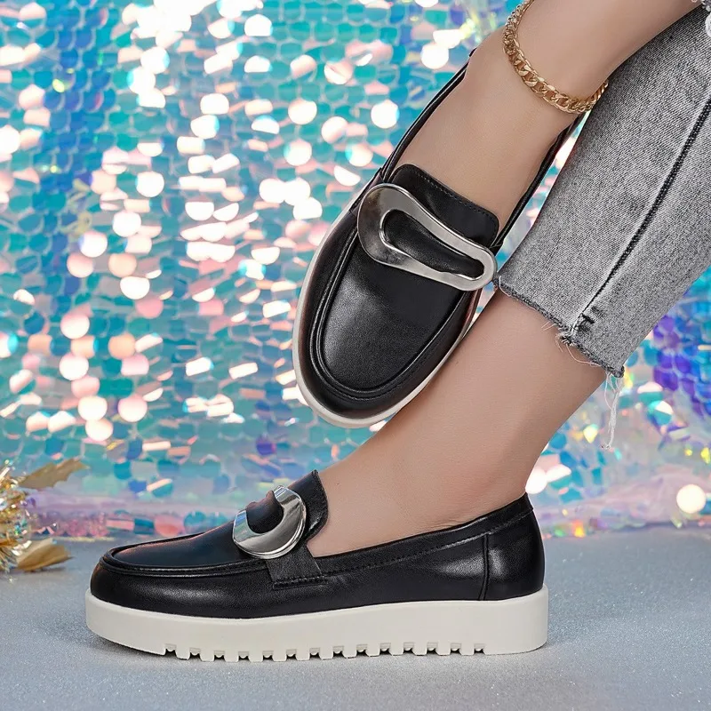 مقاوم للماء مشبك معدني المتسكعون الخريف جديد جولة تو منصة الفم العميق عدم الانزلاق منخفضة أعلى أحذية واحدة #2