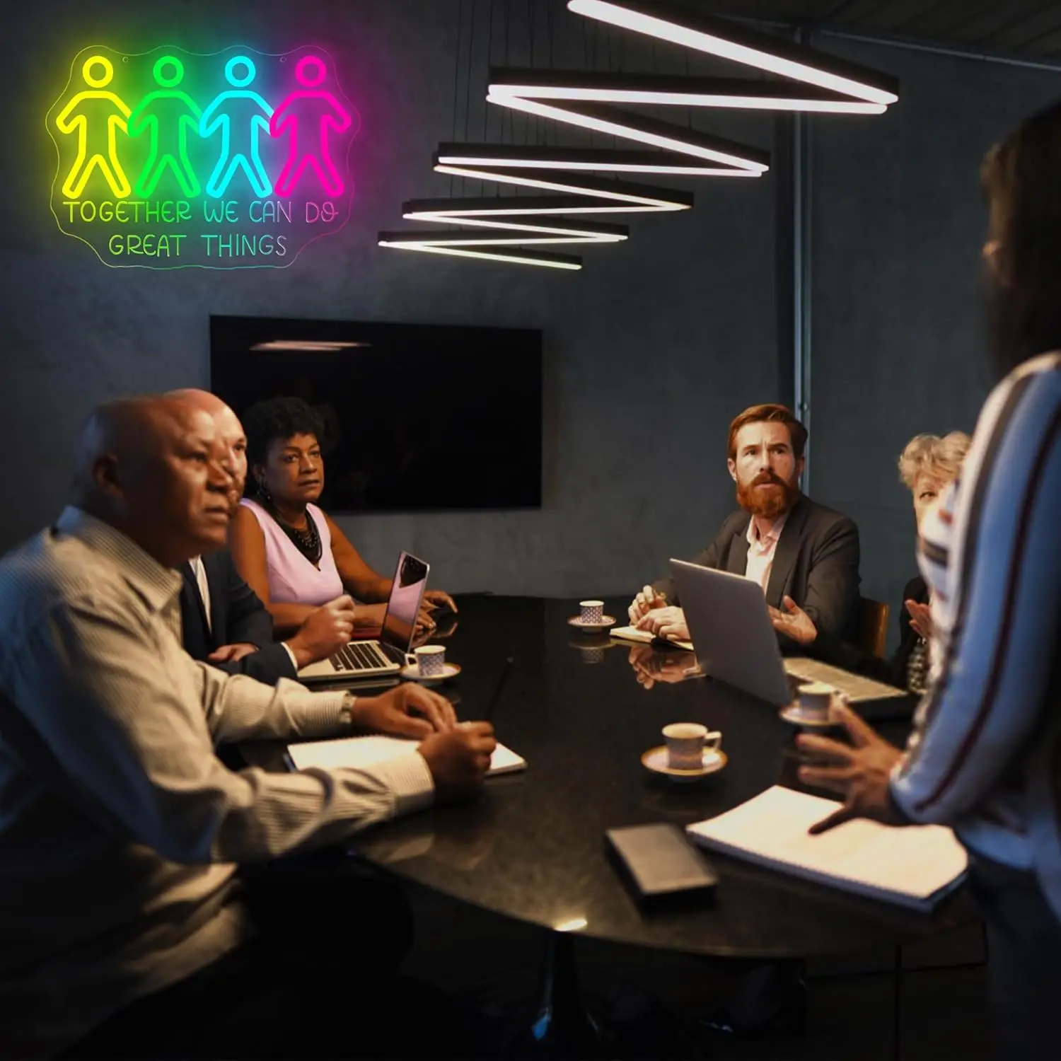 معًا نحن نفعل أشياء رائعة علامة النيون نحت عكس الضوء مصباح ليد تسجيل جدار ديكور لرجل ملهم كهف مكتب المدرسة المنزل P