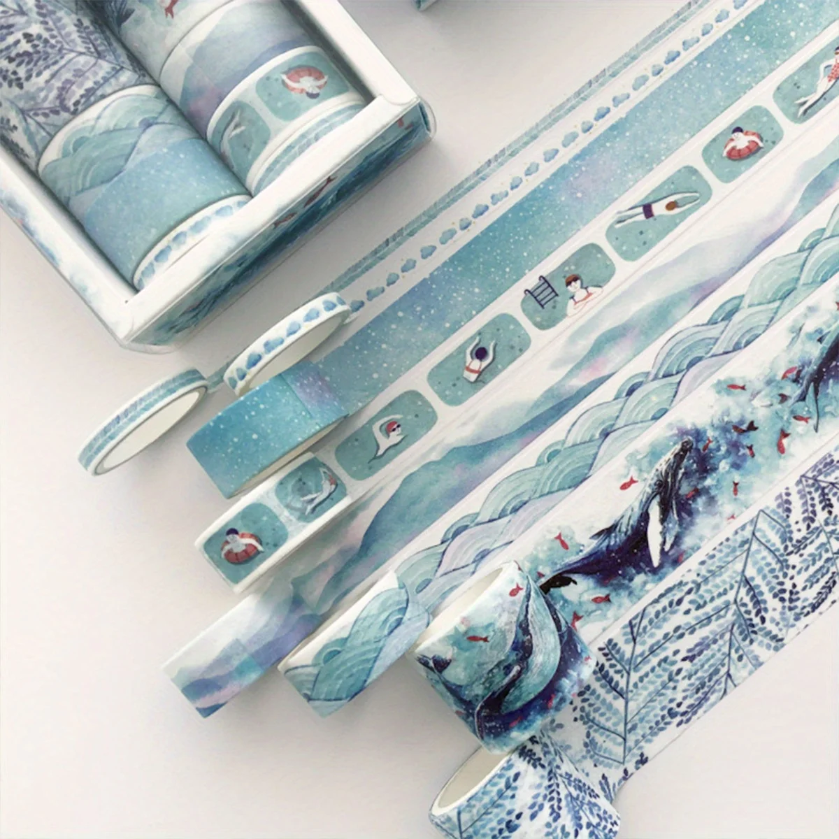 

8pcs/set Different Sizes Washi Tape Set Petal Flower Paper Masking Tapes Japanese Journal Tape Diy Scrapbooking Sticker