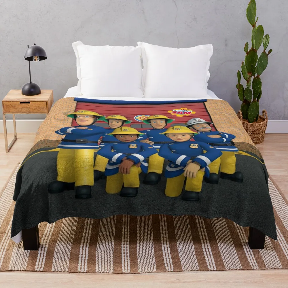 

Fireman Sam Company Throw Blanket Flannel Fabric Thermal Soft Beds Blankets