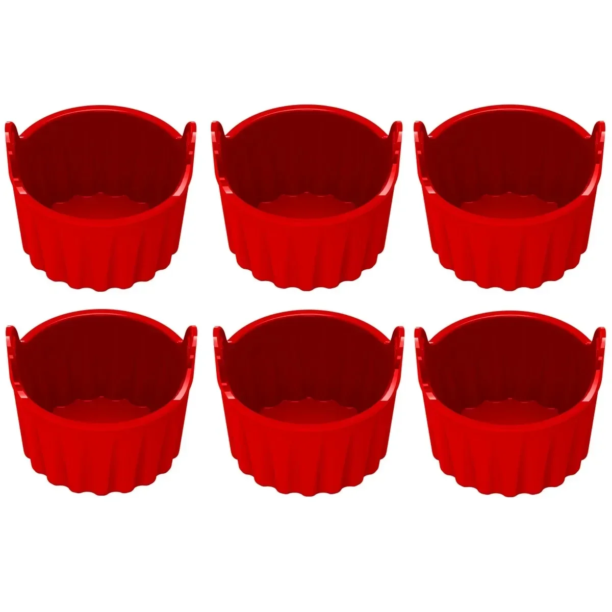 

Multifunctional Silicone Ramekins 6 Pcs Baking Cups for Air Fryer Perfect for Muffins and Egg Dishes Non Design