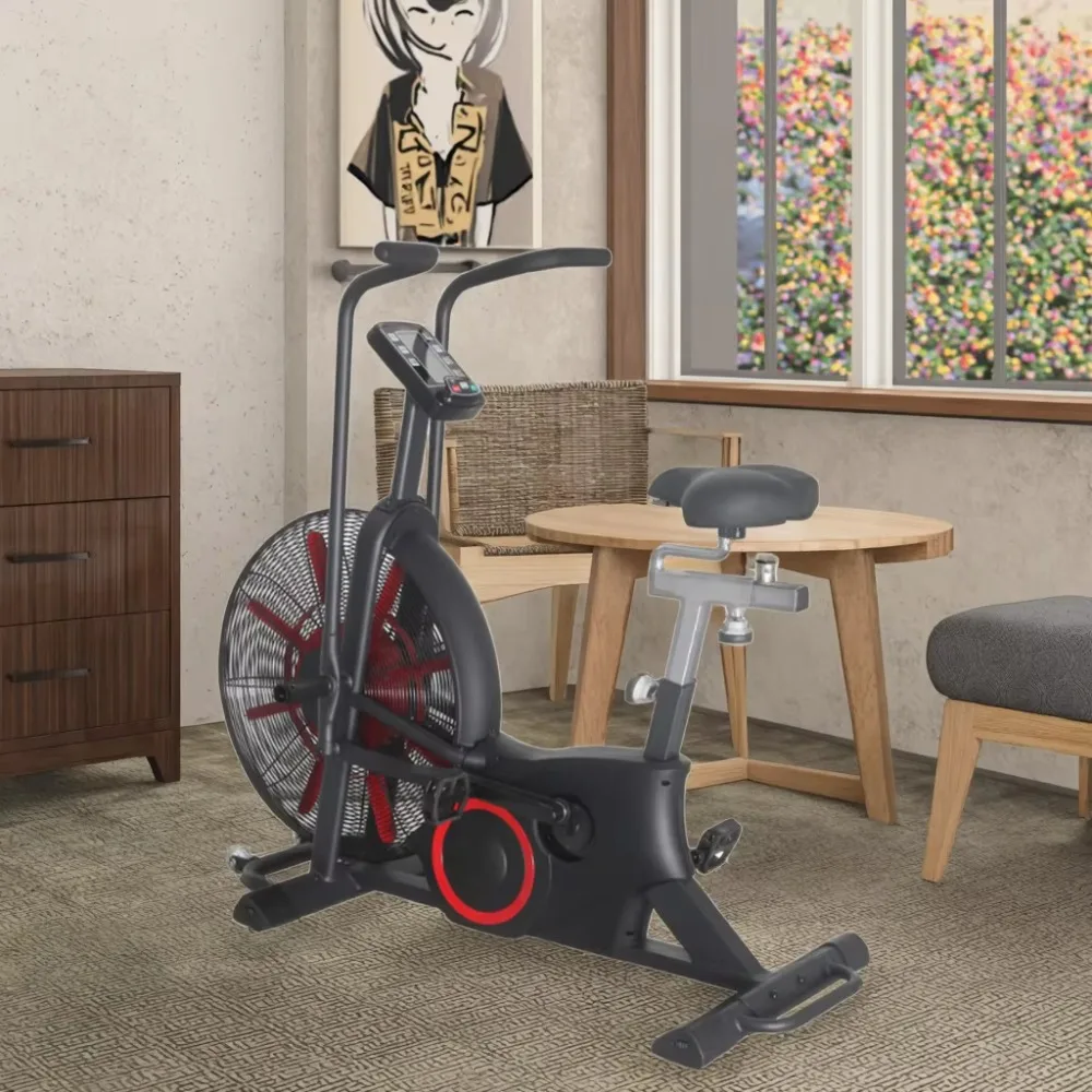 New Design Professional Commercial Stationary Exercise Bike Magnetic Resistance LCD Display Belt Drive Smart Power