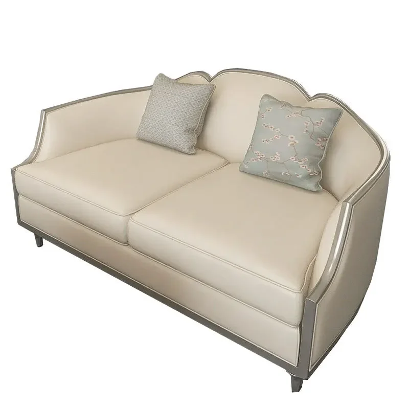 

French cream wind buckle sofa modern simple light luxury ins Internet celebrity living room high-end fabric furniture combinatio