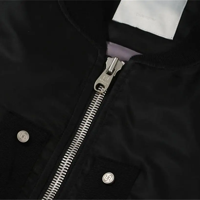 Undermycar 2023 New High Street Fashion Brand High Quality Multi Pocket Flight Jacket Cotton Coat Black