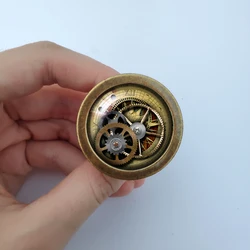 Steampunk Gear Cabinet Dresser Knobs pull Glass Cabochon Knob Domed Cabinet Knobs Furniture Knobs