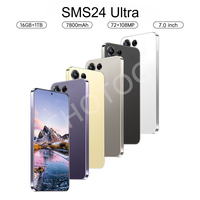 2025 SMS24 Ultra Smartphone 7.0 HD 16G+1T Android 14 Cell Phone Face Unlocked Cellphones Original 5G Dual Sim Mobile Phone