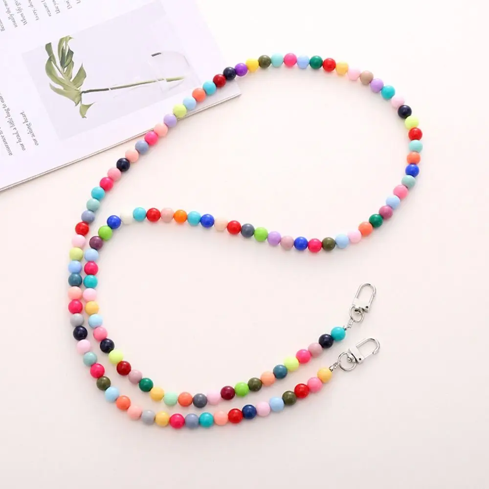 

Ремешок для телефона через плечо, длинная цепочка с бусинами, разноцветный, милый, защита от потери