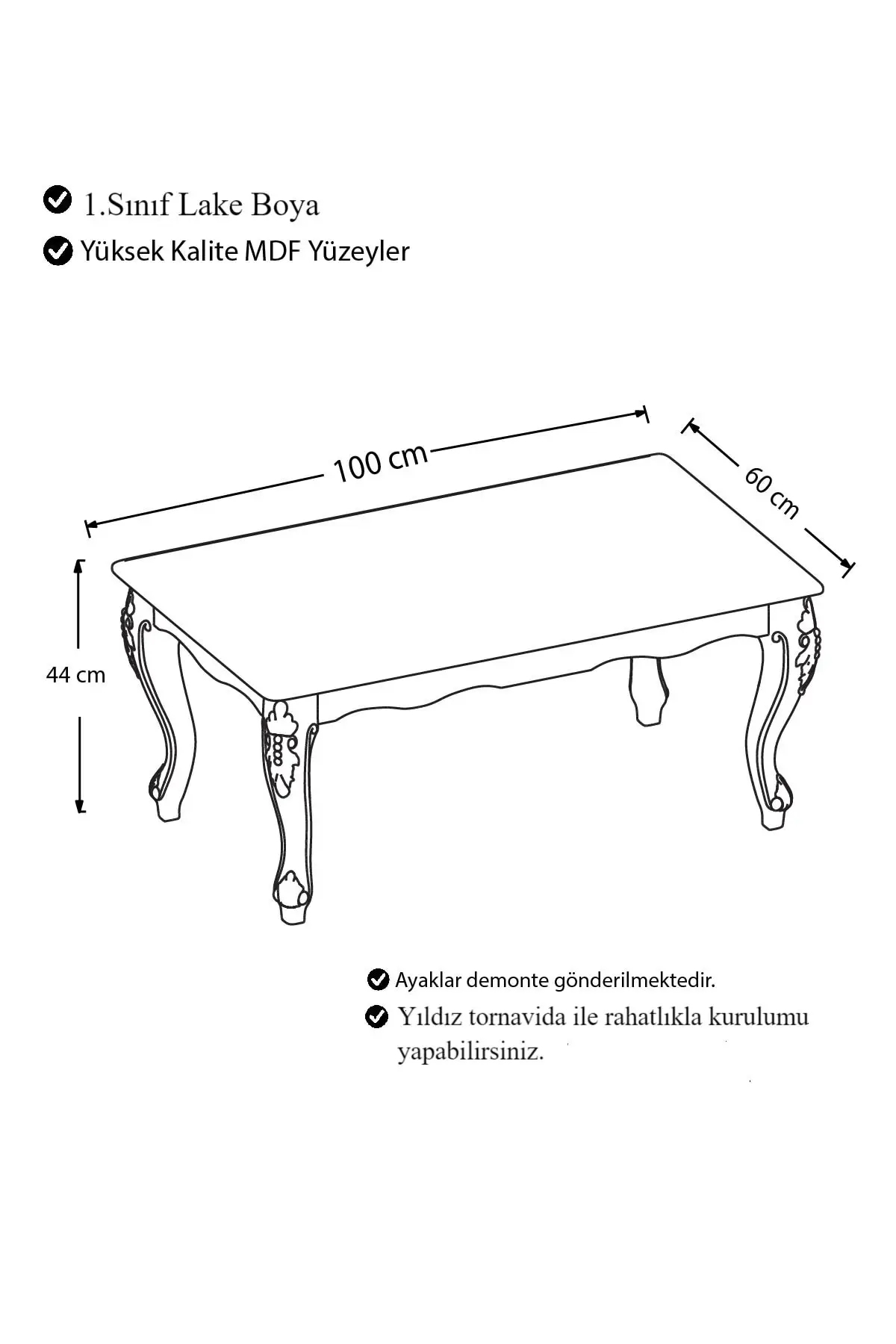 DOLBOVI Would Series Avant-Garde Medium Tripod 1. Grade Mdf Lacquer Paint White Coffee Table